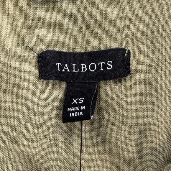 NWT Talbots Linen Popover Shirt In Green Women's Size XS - Picture 6 of 8